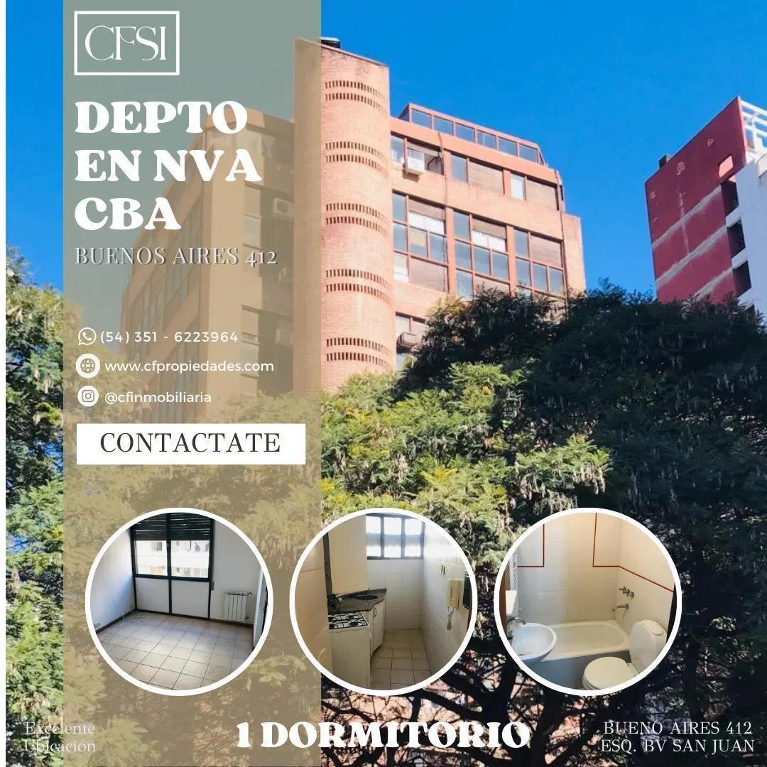 VENTA DEPARTAMENTO 1 DORMITORIO EN NUEVA CORDOBA 3