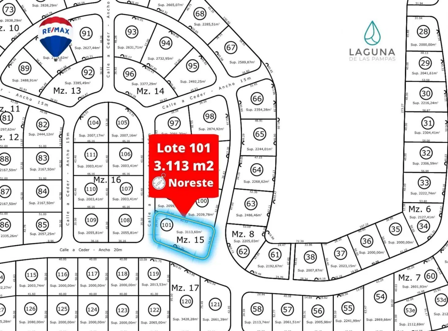 LOTE 3113m2 LAGUNA DE LAS PAMPAS EN CUOTAS/PERMUTA 3
