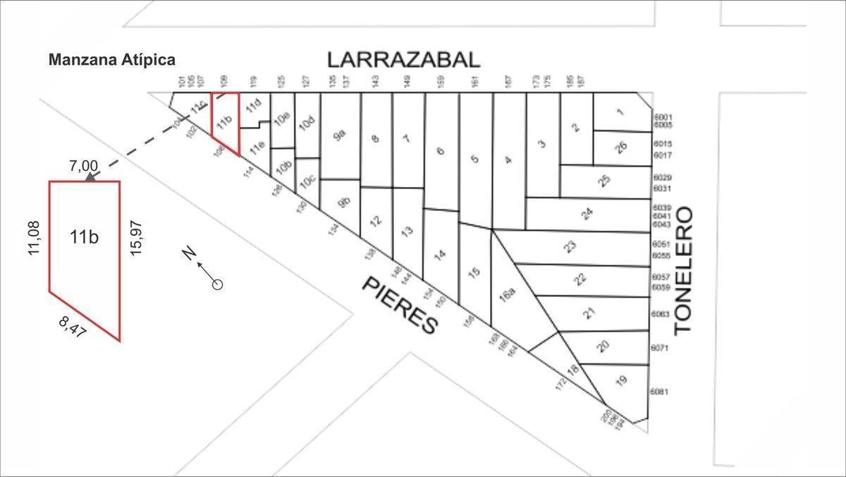 Foto de VENTA LOTE Doble Frente Larrazabal-Pieres LINIERS, imagen 1