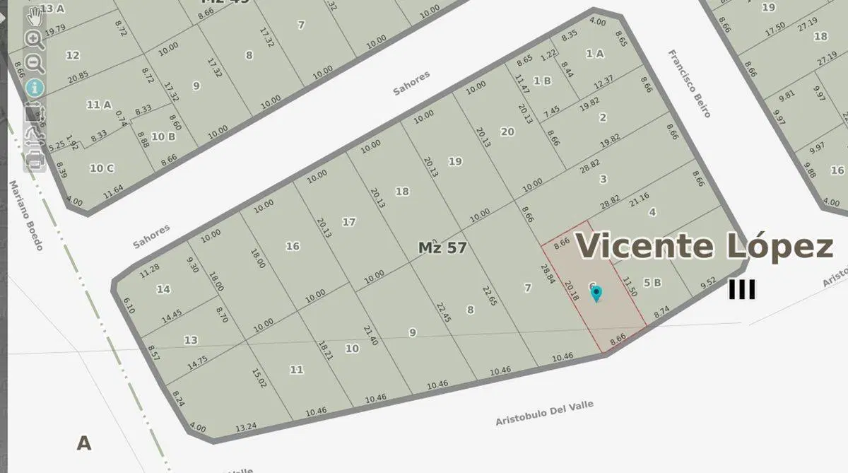 Venta lote 174 m2 excelente zona de Vicente López 2