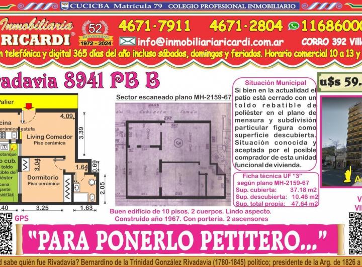 PARA PONERLO PETITERO... 2 amb en PB con patiecito