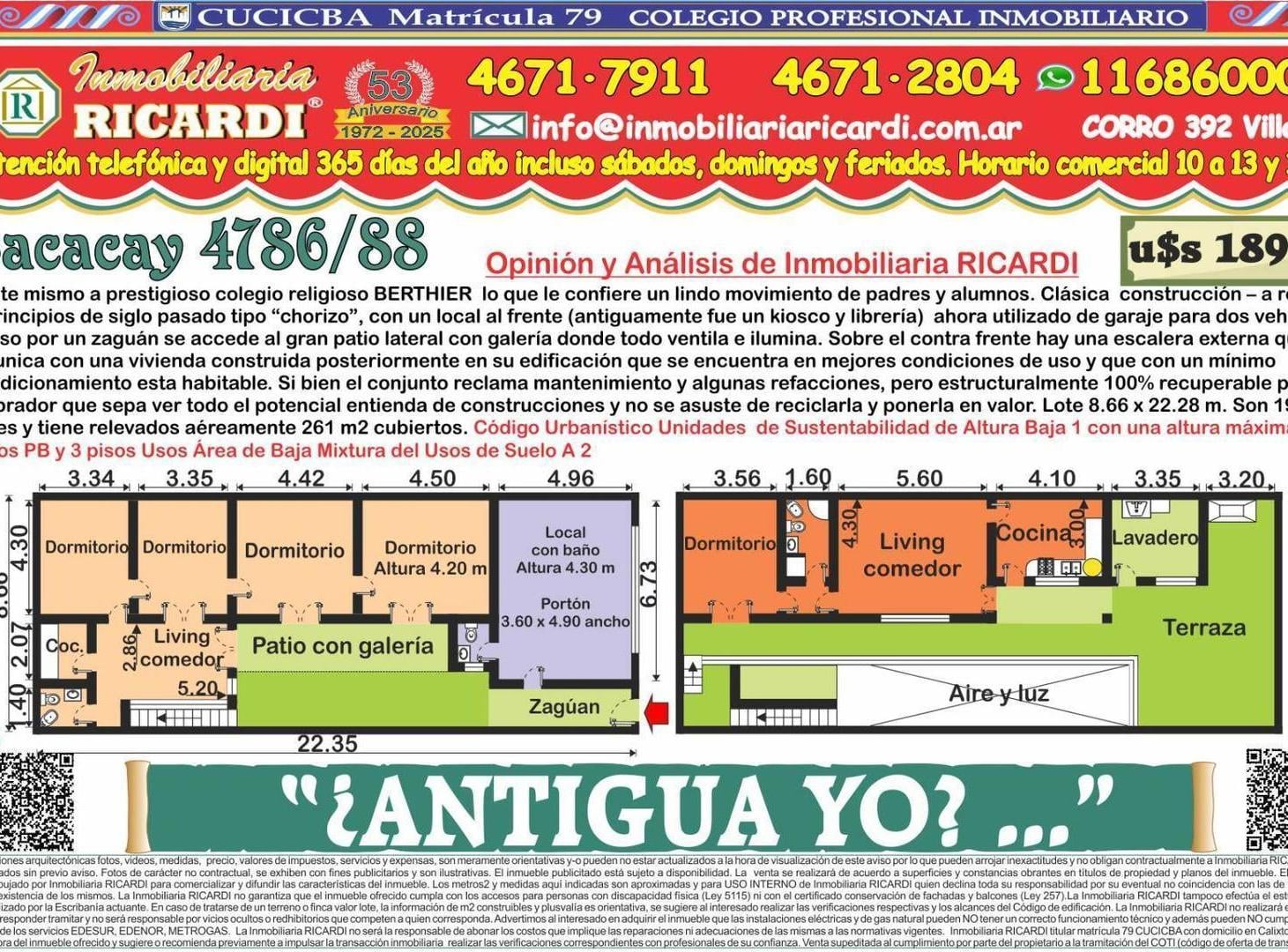 ¿ANTIGUA YO? - Casa chorizo con local + vivienda en 1º piso