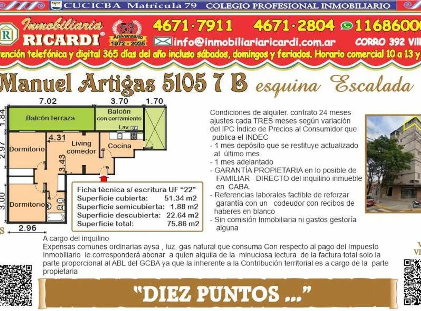 DIEZ PUNTOS 3 amb mas mega balcon terraza todo al frente 3