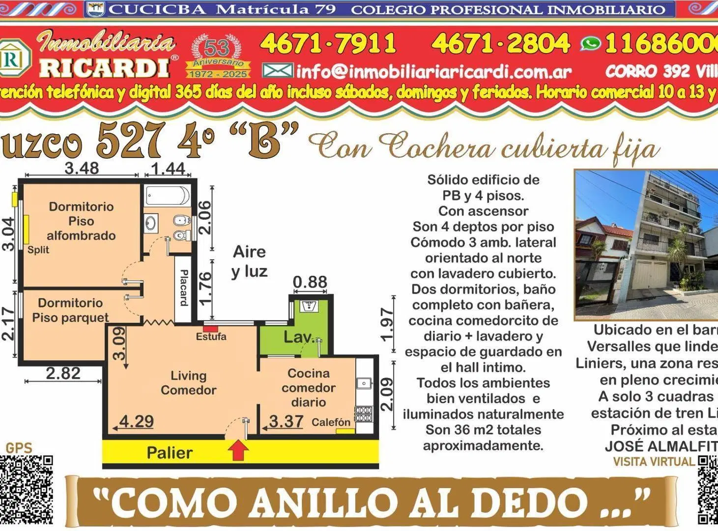 COMO ANILLO AL DEDO  buen 3 amb luminoso con cochera 4