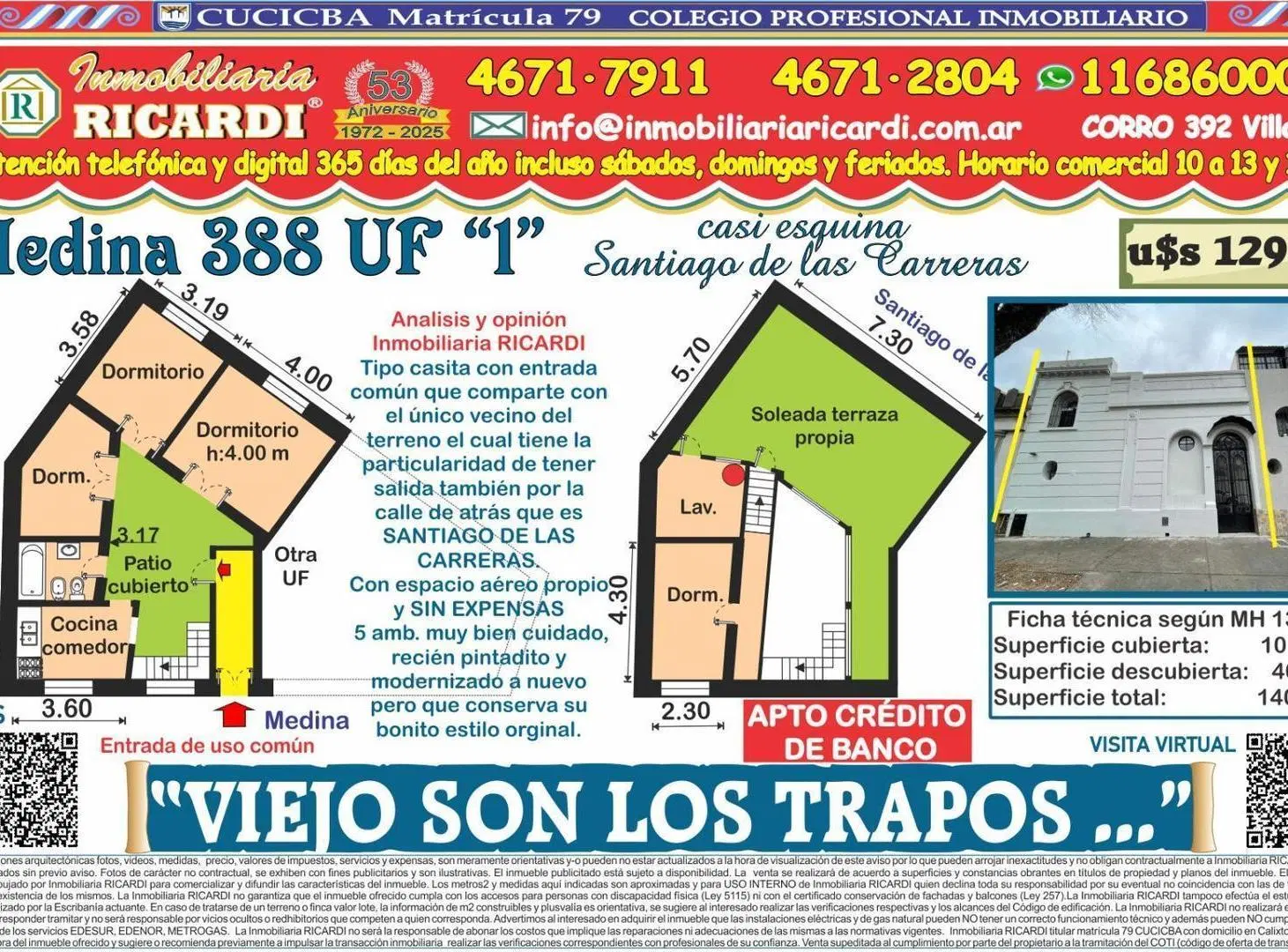 VIEJO SON LOS TRAPOS Tipo casita al frente con terraza 5