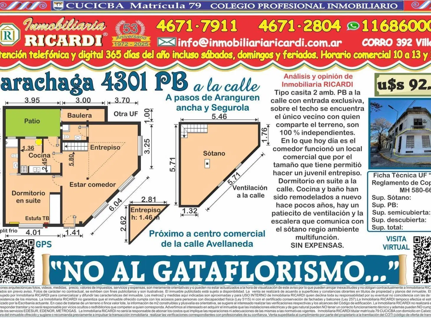 NO AL GATAFLORISMO - Tipo casa PB frente entrada indep patio 3