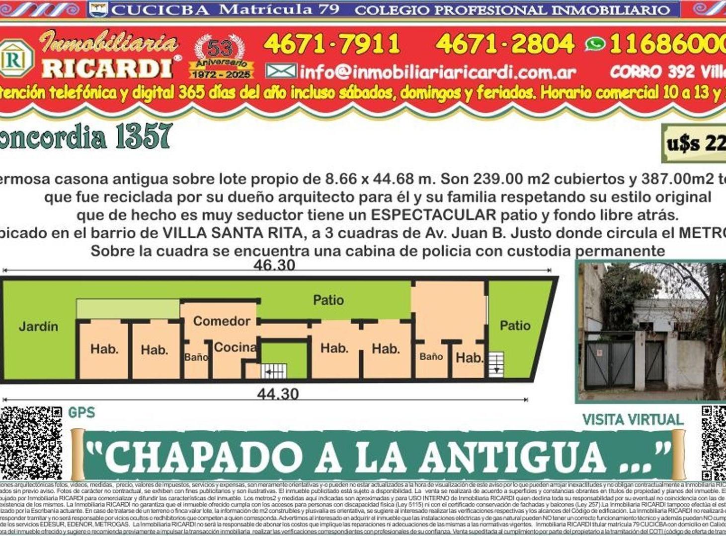 Foto de CHAPADO A LA ANTIGUA pintoresca casona lote 8.66 x 44.68, imagen 2
