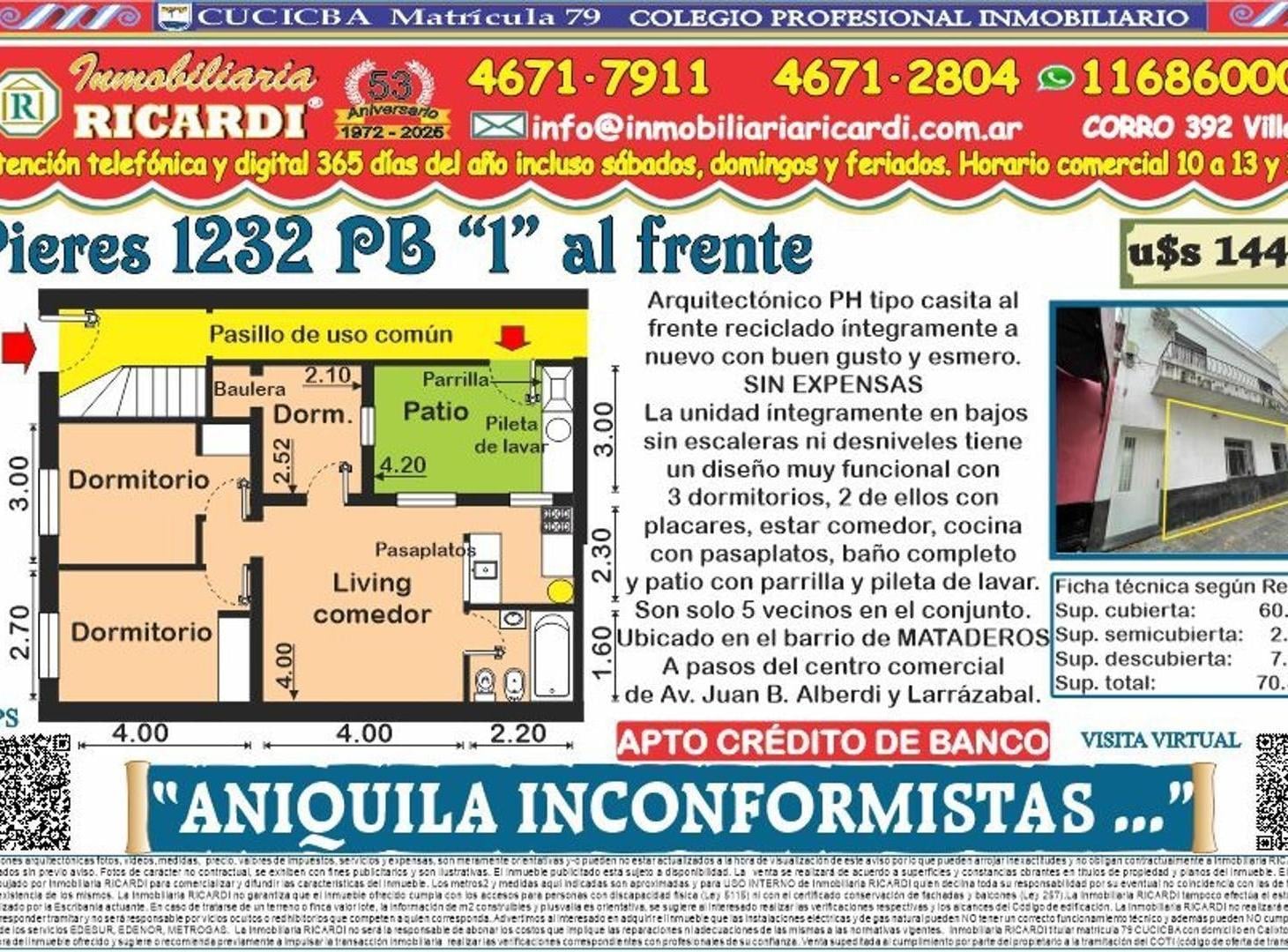 Foto de ANIQUILA INCONFORMISTAS casita PH PB frente A RE-ESTRENAR, imagen 1