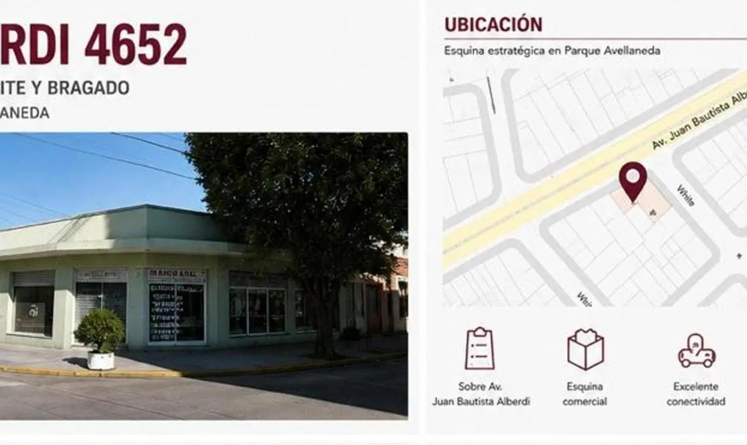 Terreno de 400m2 en esquina. Sobre Av J B Alberdi 2