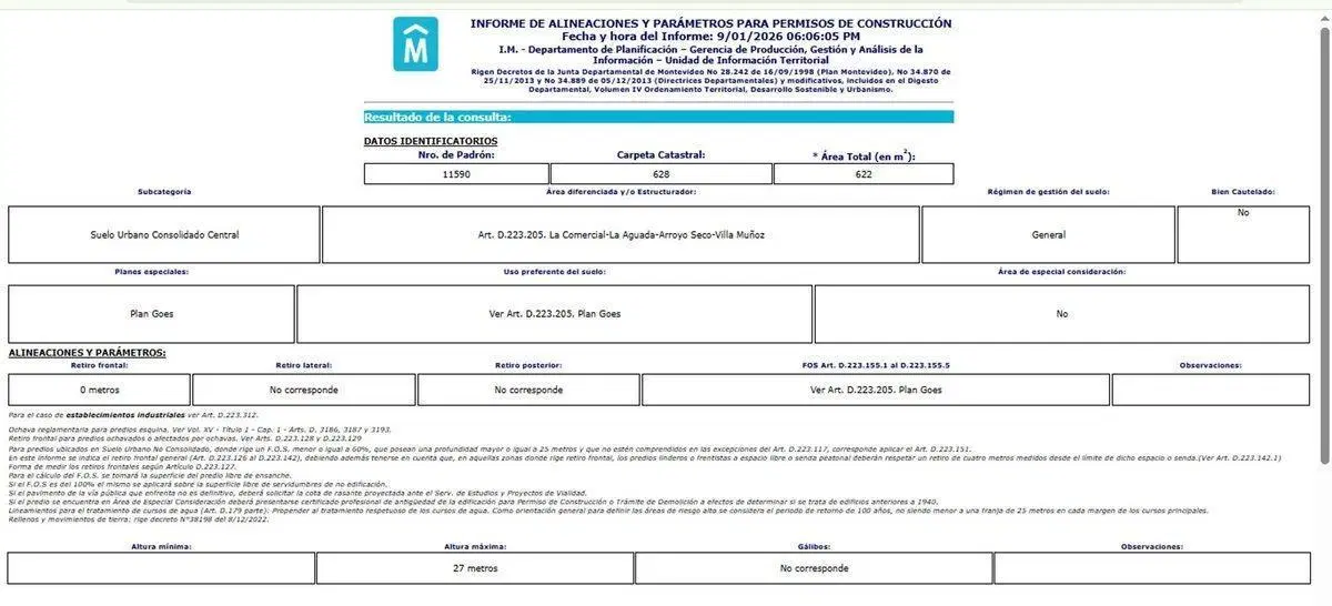 Venta de Terreno para Desarrollo en Aguada 4