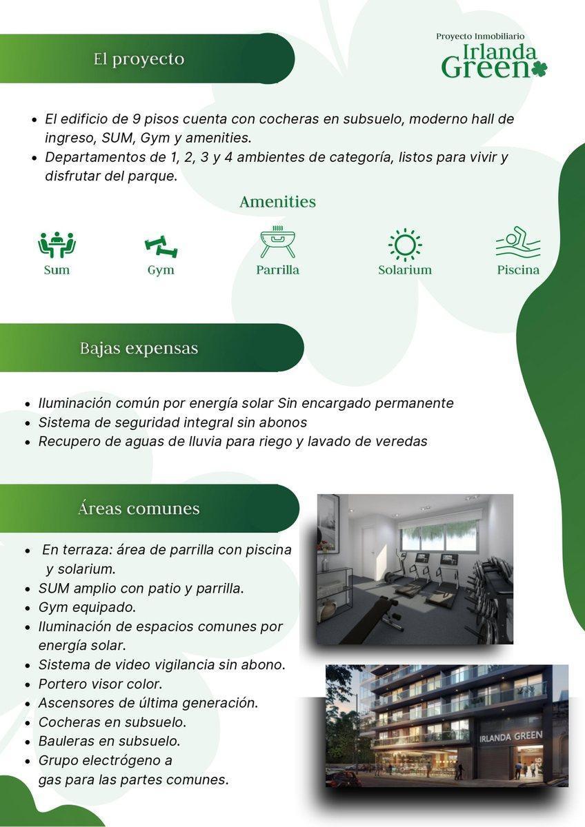 Venta Pozo 2amb - Precio Lanzamiento - Plaza Irlanda 1