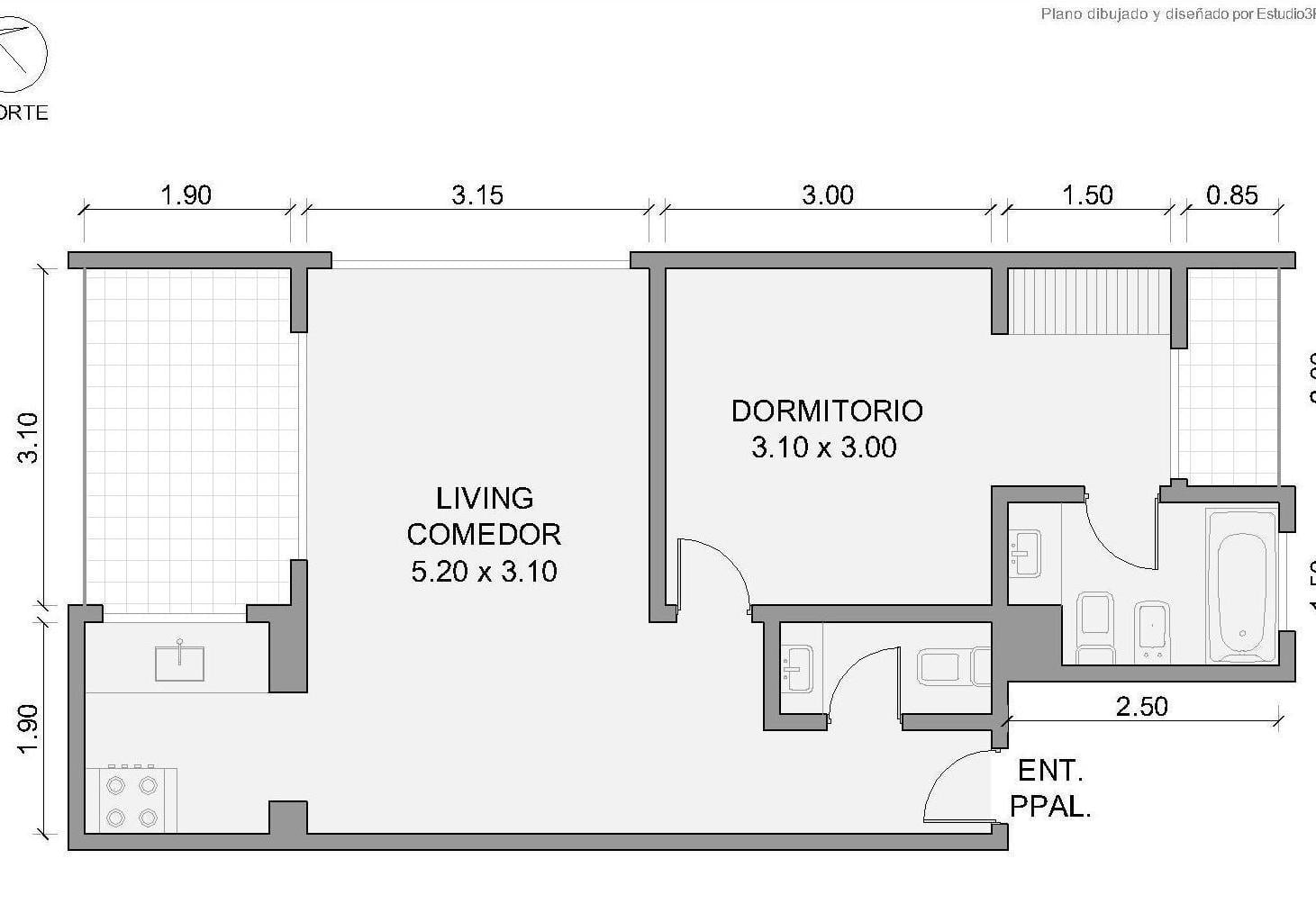 Venta de 2 Ambientes con balcon terraza - cochera - Parque Chas
