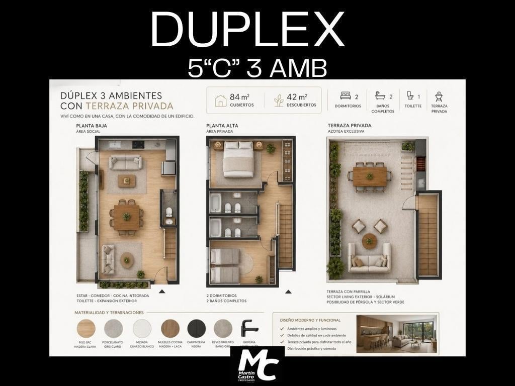 Foto de Exclusivos Dúplex de 3 Ambientes con Terraza Privada y Parrilla en, imagen 4