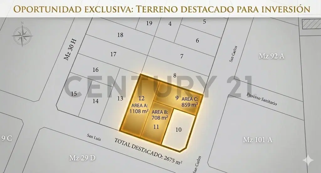 Venta en bloque – 3 lotes con salida a dos calles | Moreno | 2.675 m² totales 8