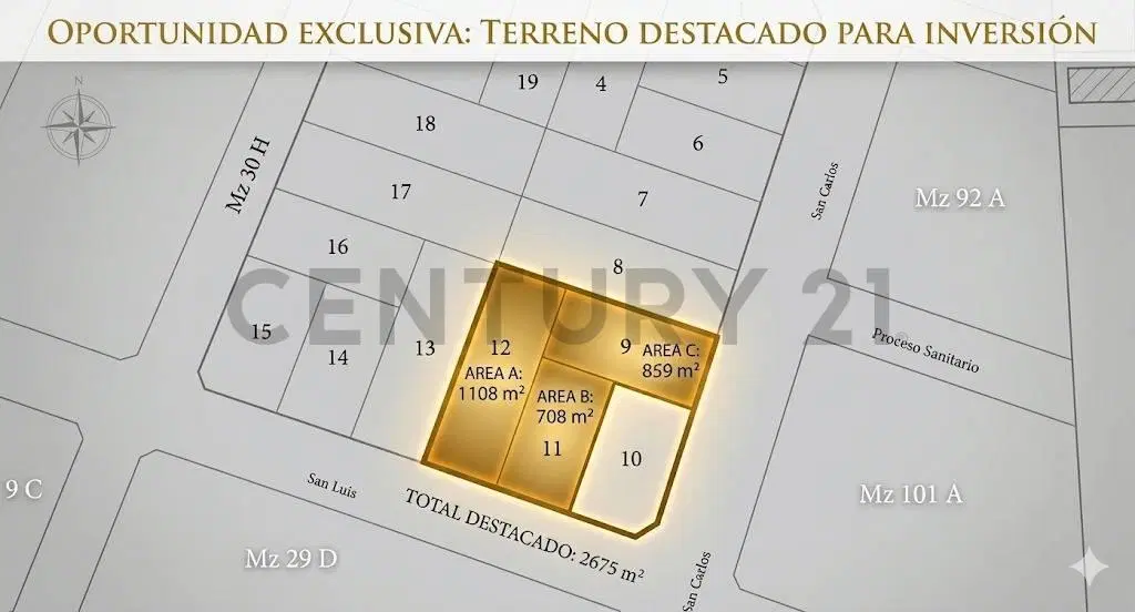 Venta en bloque – 3 lotes con salida a dos calles | Moreno | 2.675 m² totales 5