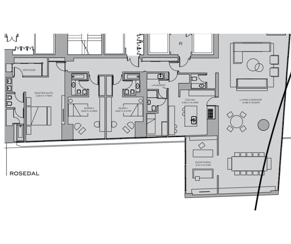 Venta exclusivo departamento 4 Ambientes con Vista al Rosedal
