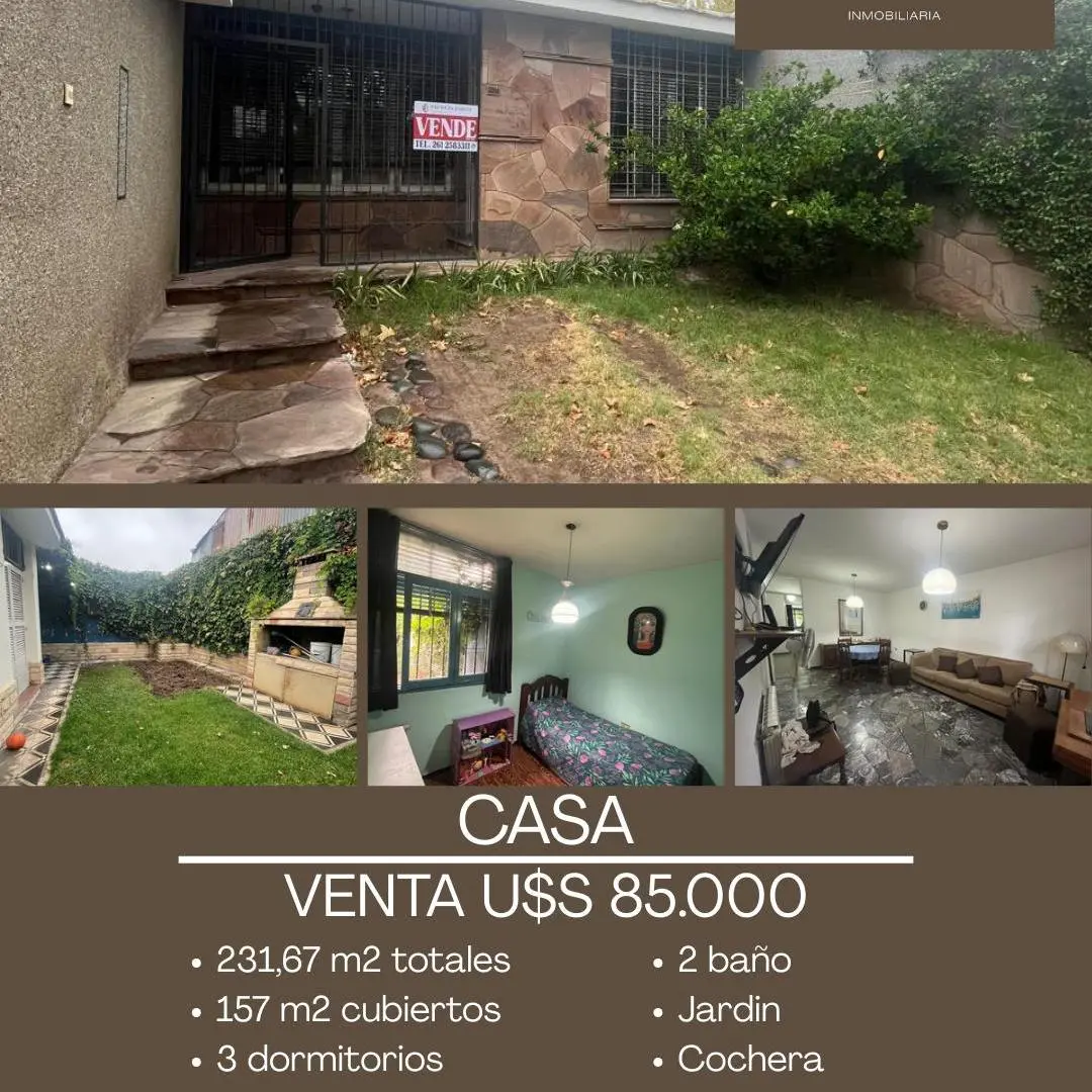 Casa en venta. Godoy Cruz. Sobre Cervantes. Apta crédito. 3