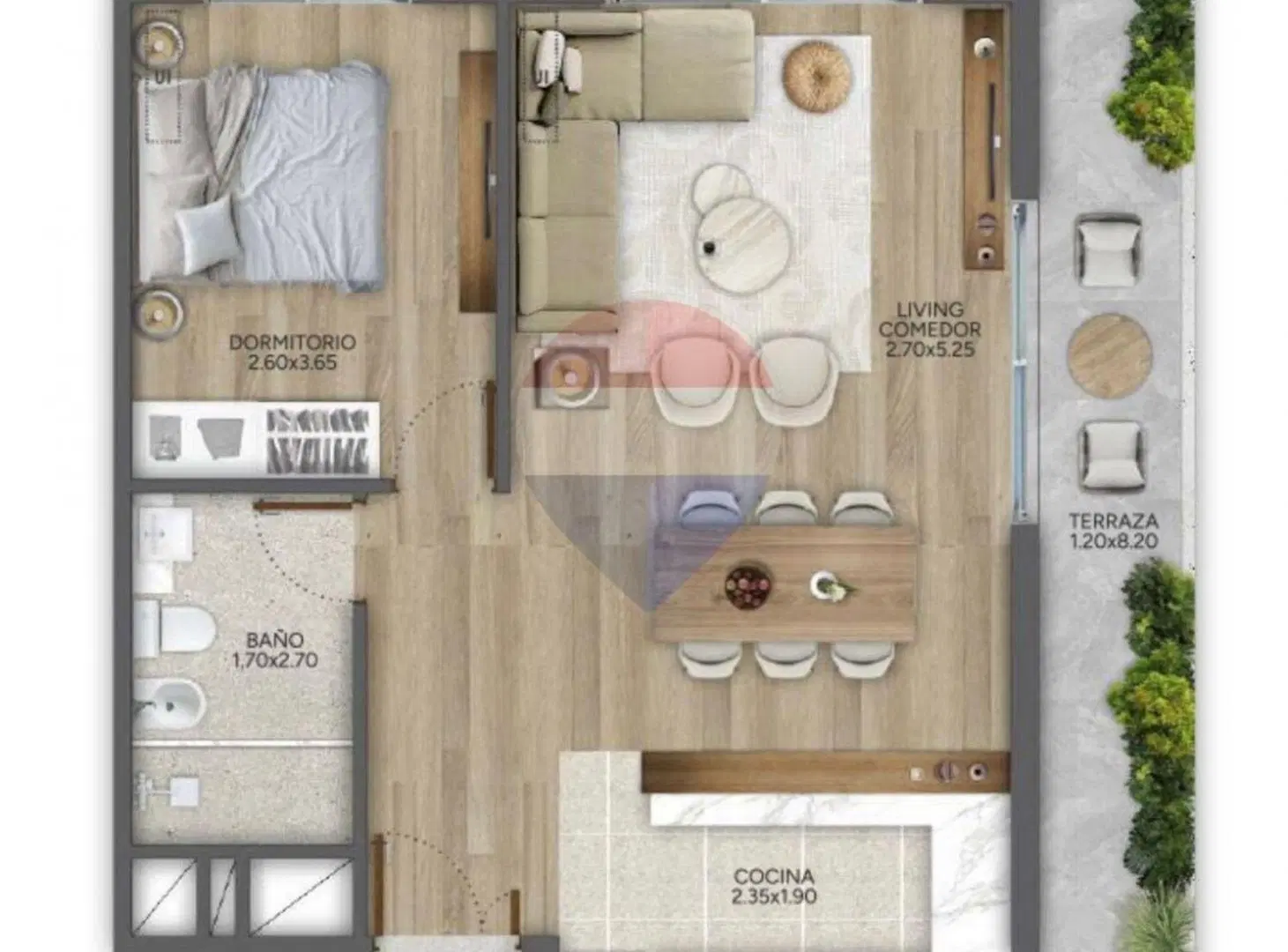 VENTA DEPTO PREMIUM 1 DORM PARQUE RODO CON BALCON 3
