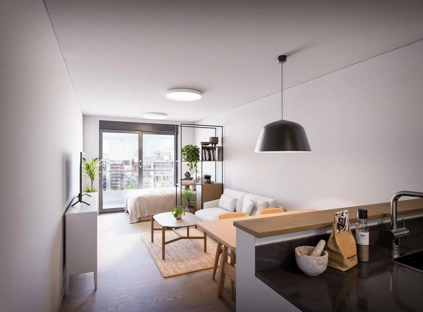 VENTA APARTAMENTO MONO BALCÓN POCITOS POZO 4