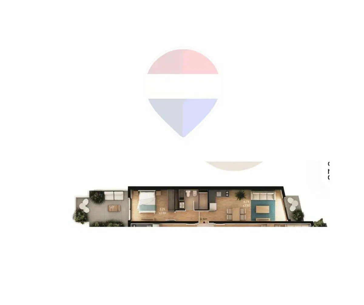 VENTA DEPARTAMENTO 1 DORMITORIO C GARAGE EN BUCE0 3
