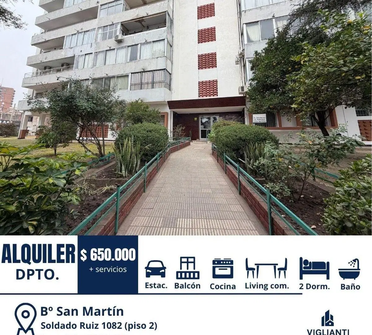 ALQUILER DEPARTAMENTO- COMPLEJO CERRADO- Bº San Martín 4