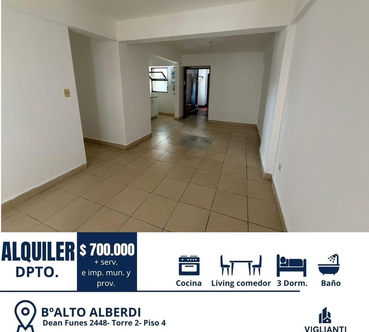 Foto de ALQUILER DPTO- 3 dorm. - Bº Alto Alberdi, imagen 4