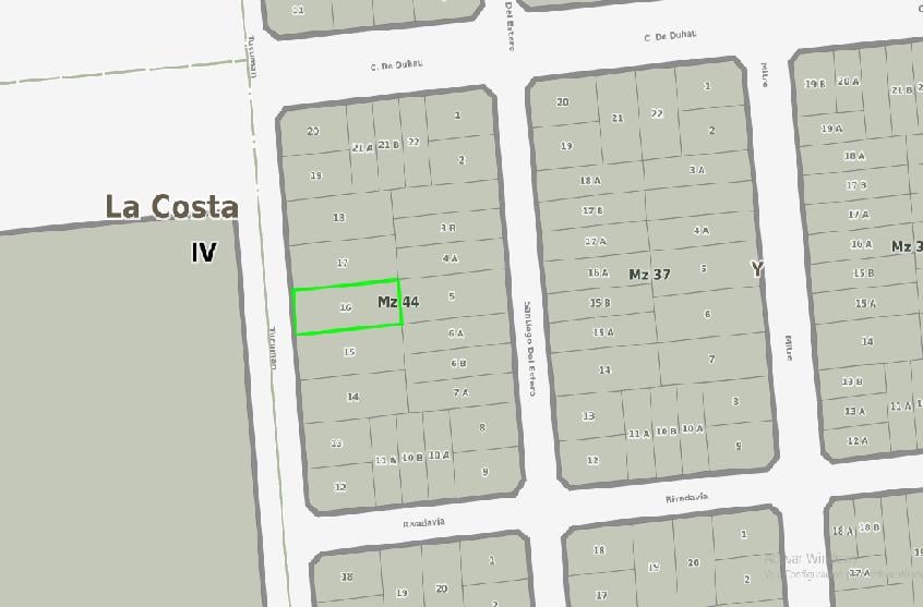 Lote sobre Avenida Tucuman en Costa Azul
