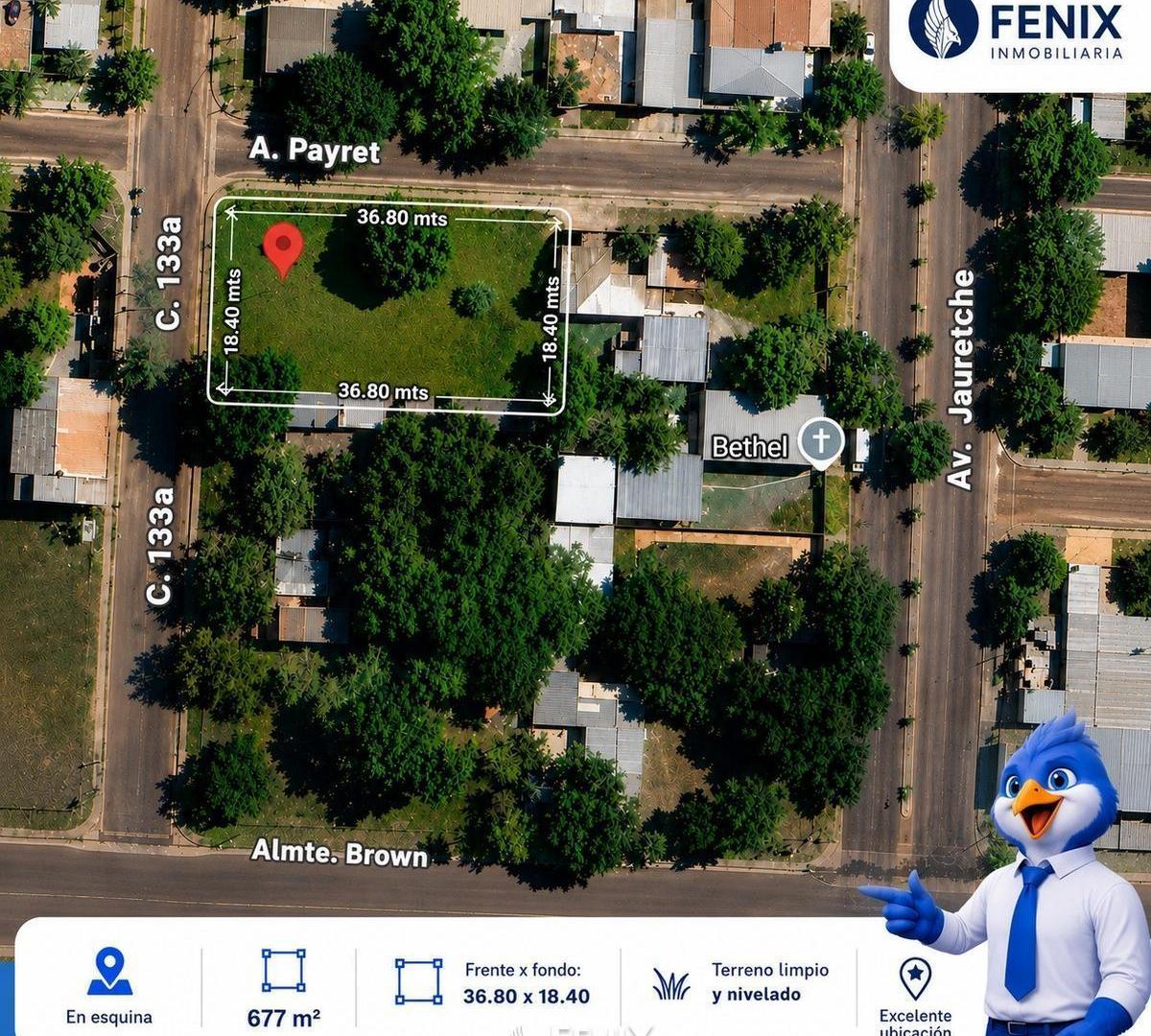 TF890 - TERRENO EN ESQUINA - 677m2 - CHACRA 135, CALLE 133A Y A. PAYRET