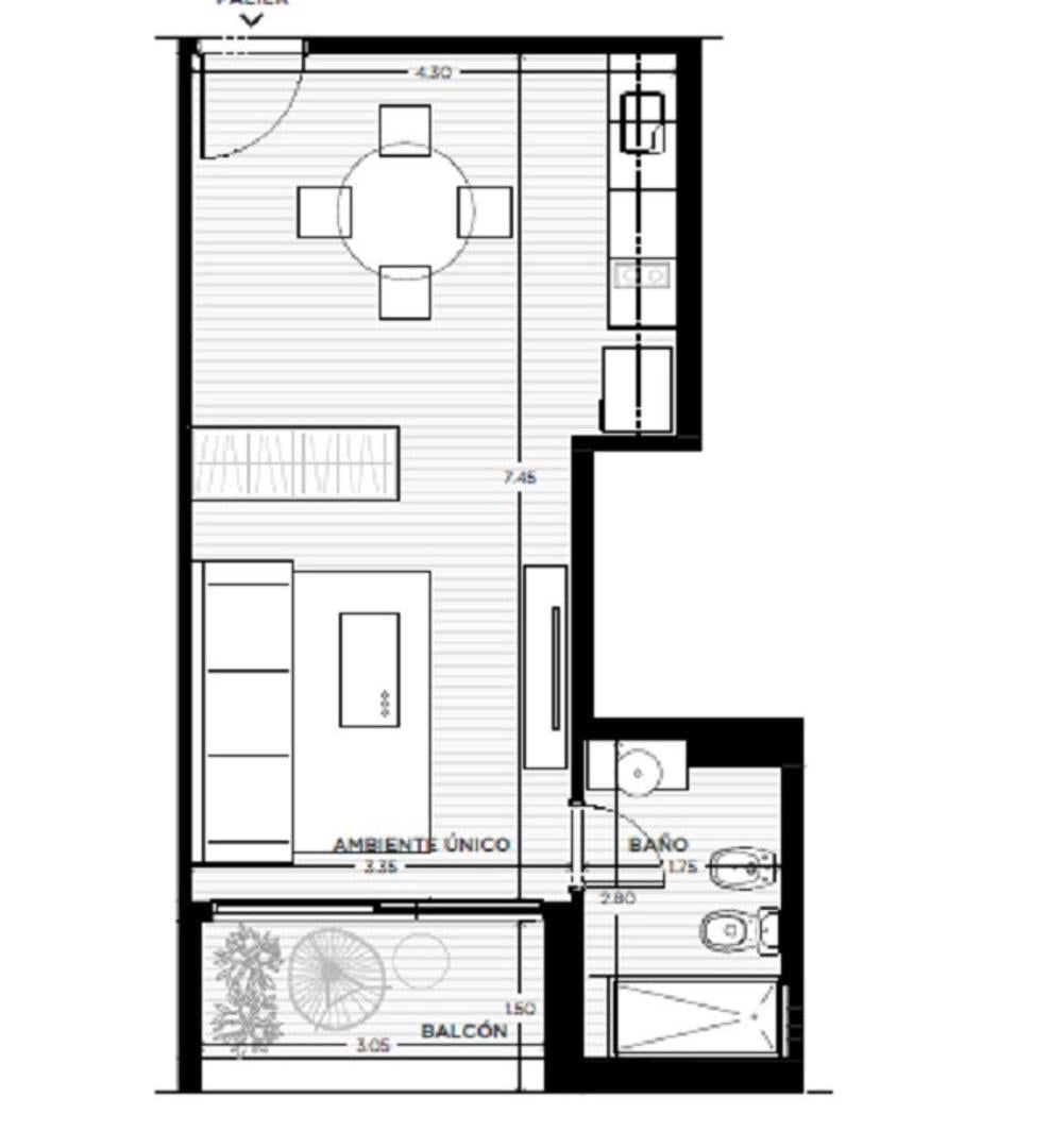 Amplio Monoambiente en Condominios Ana – Amenities - Patio de Juegos - Sum - Gimnasio