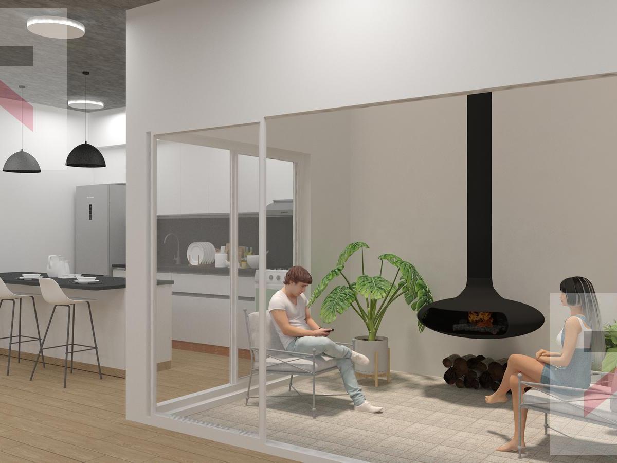 Duplex de 3 Dorm., con Cochera y Jardin con Parilla. 2