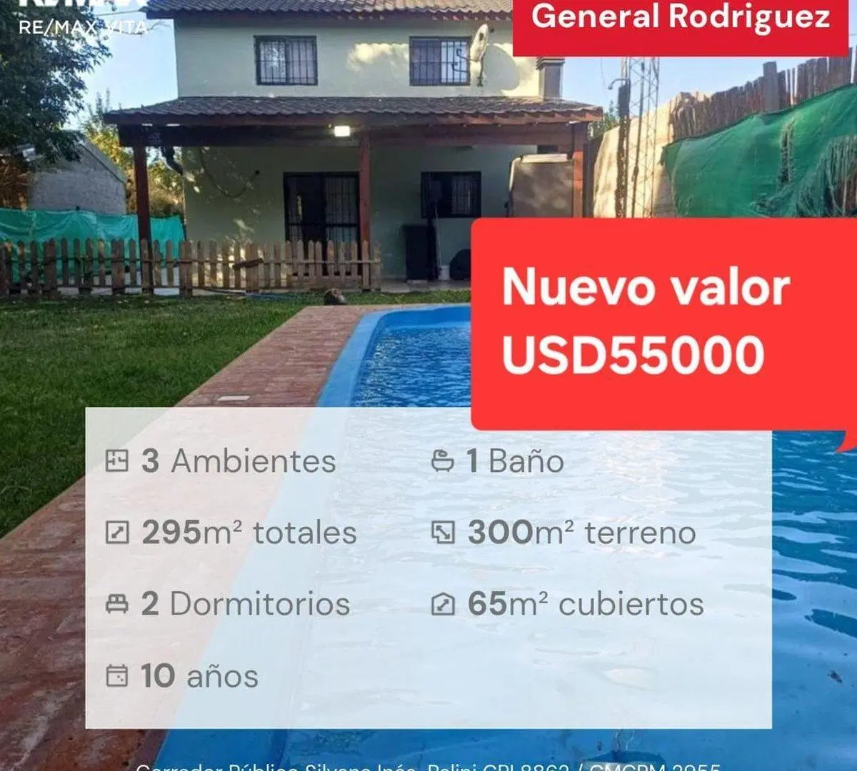 VENTA CASA 3 AMB PISCINA GRAL. RODRIGUEZ CON RENTA 4