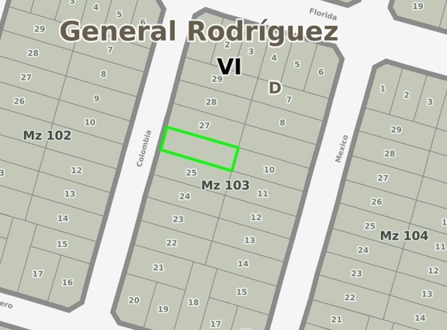 VENTA LOTE 300M2 GENERAL RODRIGUEZ CERCANO AL TREN