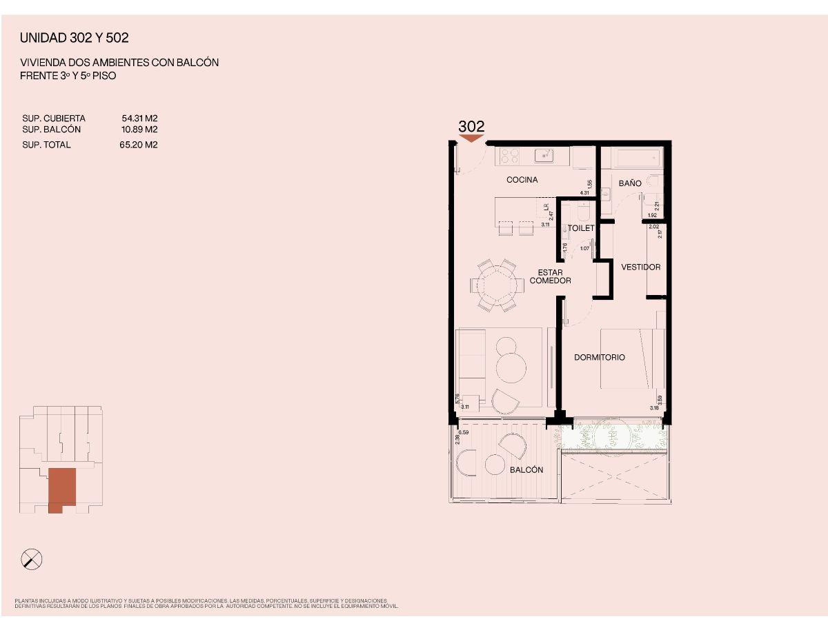 2 Amb. al Frente con Balcón Aterrazado – Preventa Palermo Hollywood