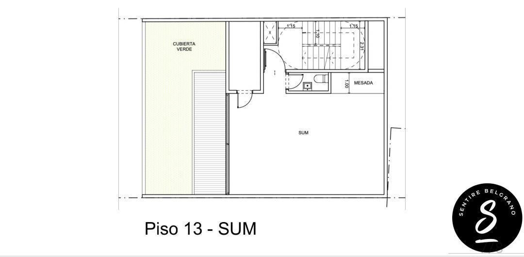 Venta Departamento Monoambientes en BELGRANO - en pozo -