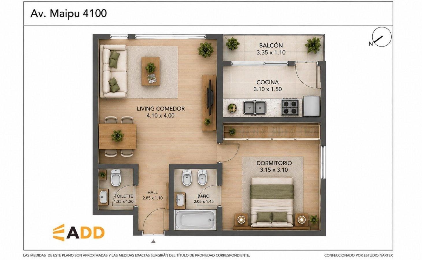 Foto de Venta 2 Ambientes a estrenar con cochera en torre – Piso 10, imagen 5