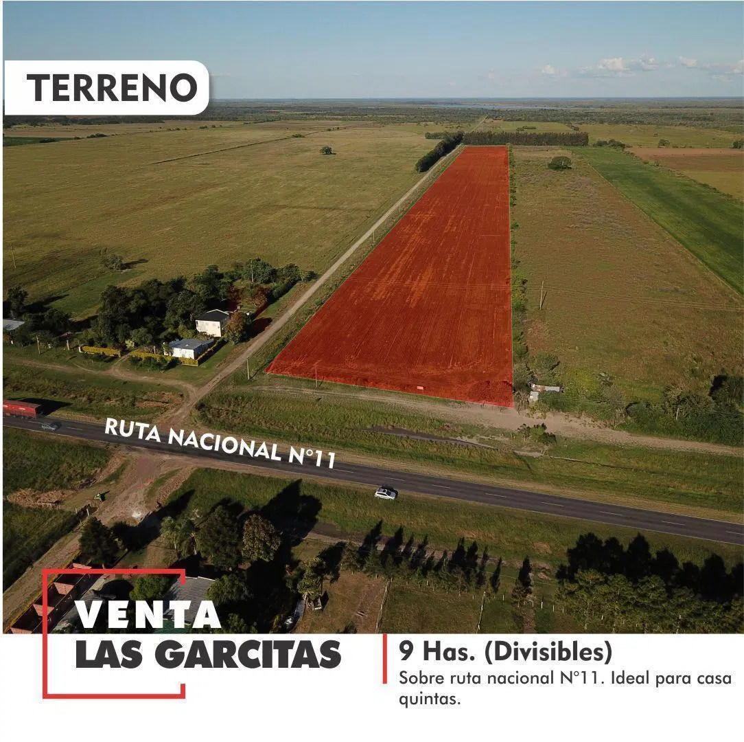 Venta Campo en Las Garcitas sobre Ruta Nac. N°11 2