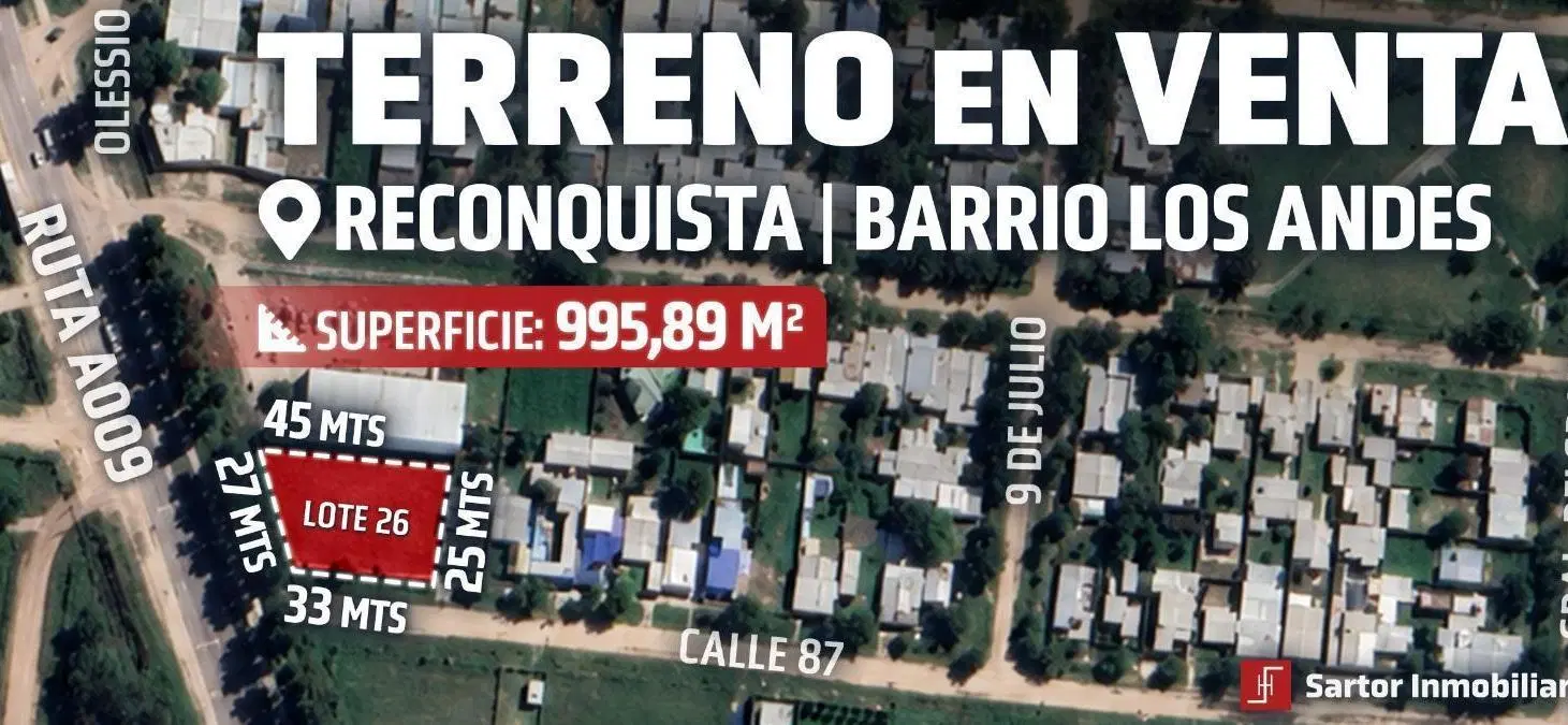Terreno sobre A009 en esquina 1