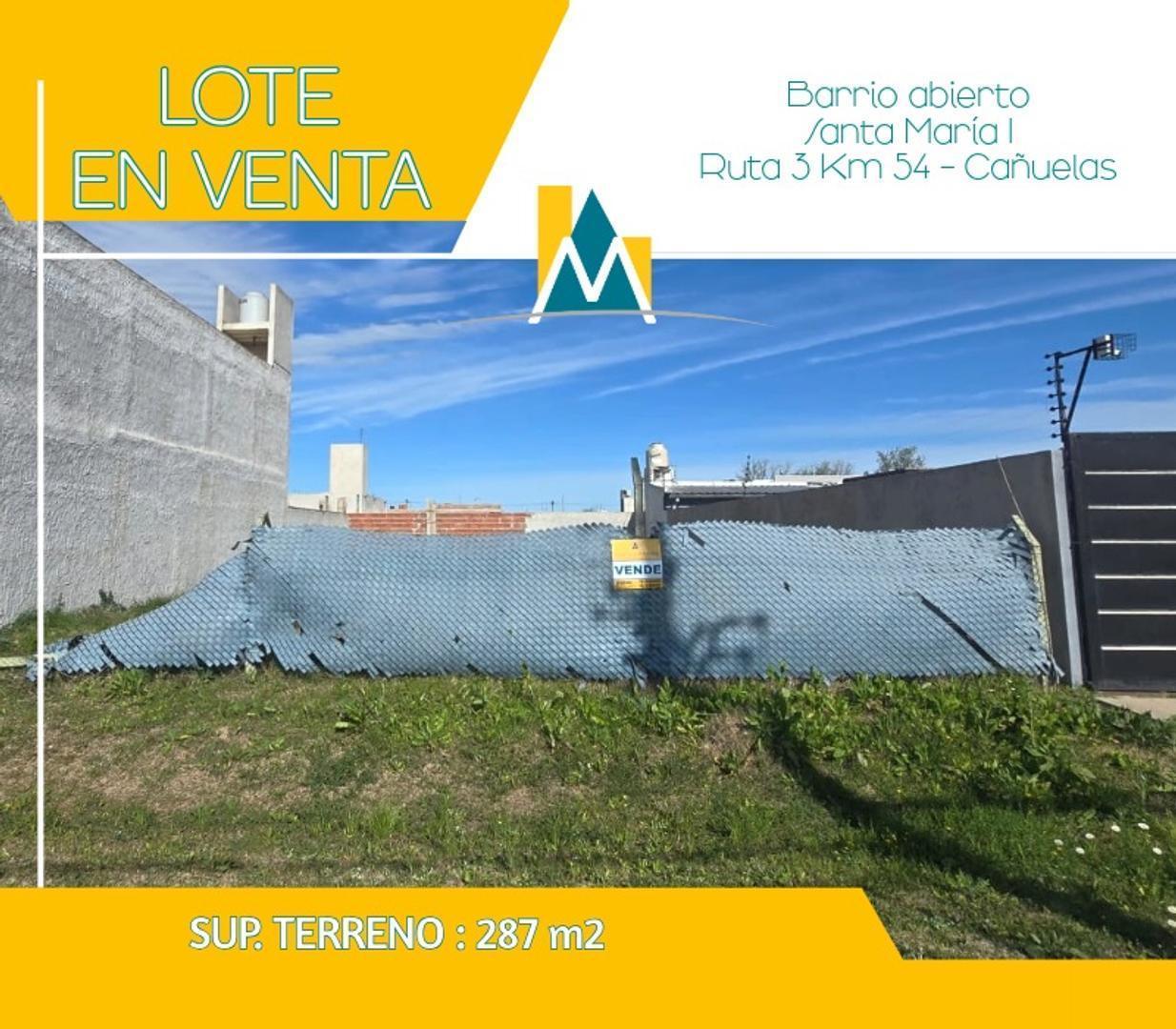Foto de TERRENO EN VENTA - SANTA MARÍA I - CAÑUELAS, imagen 1