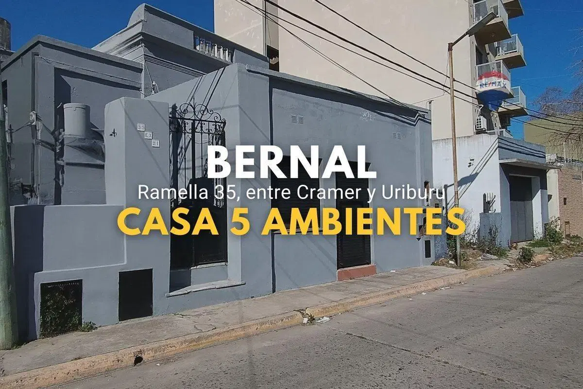 CASA 6 AMB SOBRE GRAN LOTE BERNAL CERCA ESTACION 3