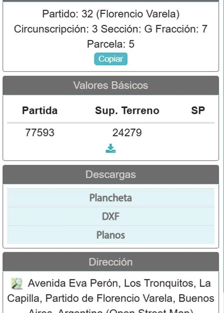 LOTE EN VENTA FLORENCIO VARELA SOBRE AV. EVA PERON 2