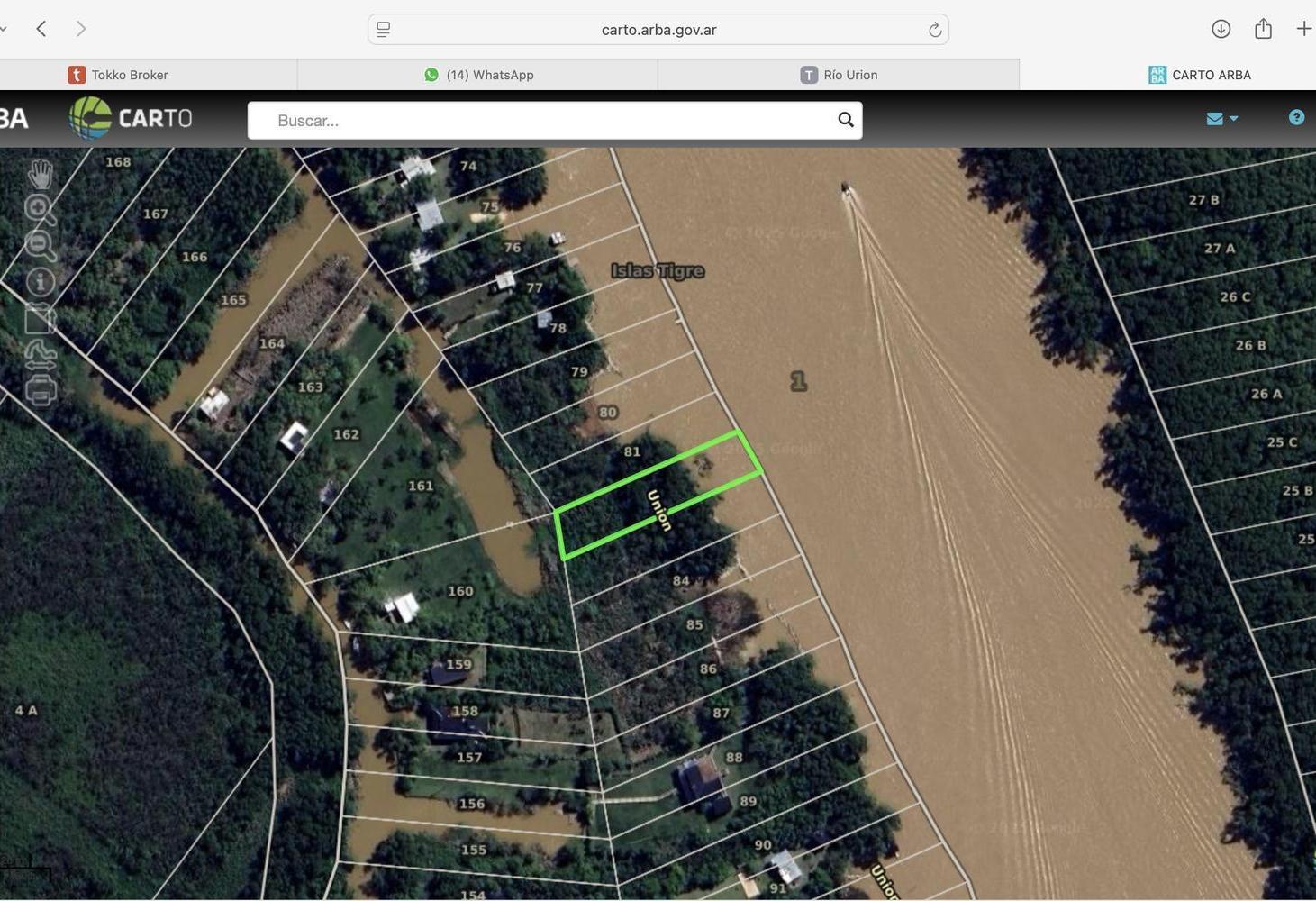 Terreno en venta en el Delta sobre Río Urión
