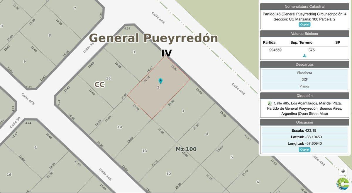 VENTA TERRENO EN ACANTILADOS 475 M2
