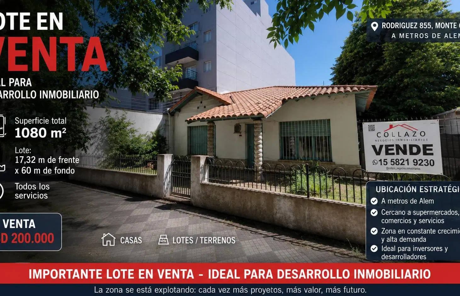 IMPORTANTE LOTE EN VENTA – IDEAL DESARROLLO INMOBILIARIO 3