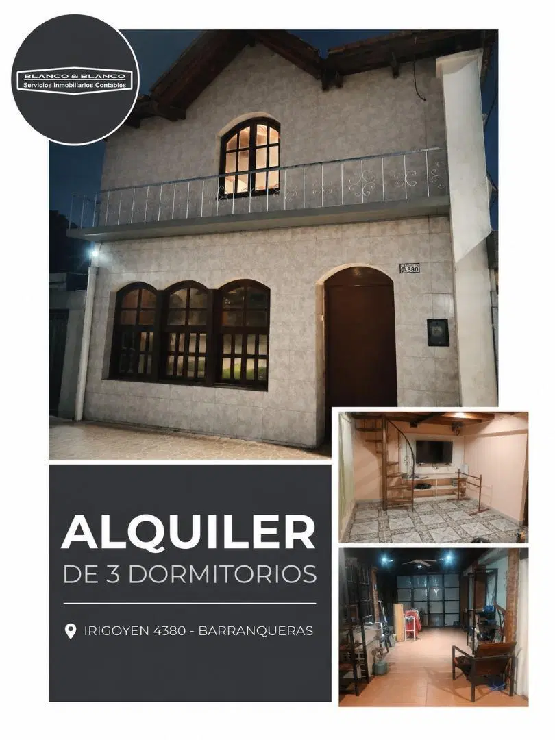 ALQUILER | CASA DE 3 DORMITORIOS – BARRANQUERAS 1