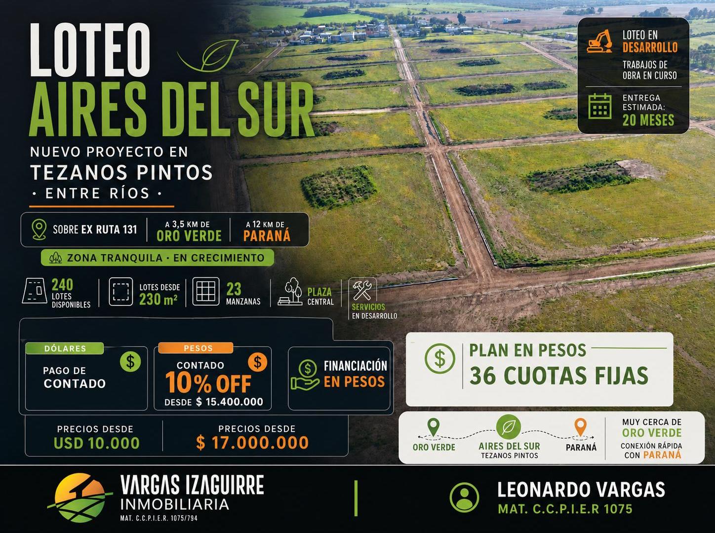 Foto de LOTES EN PESOS con FINANCIACIÓN en Tezanos Pinto: Aires del Sur, 36, imagen 1