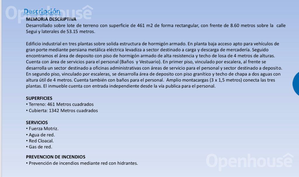 Venta Edificio Industrial 3 Plantas Paternal 1