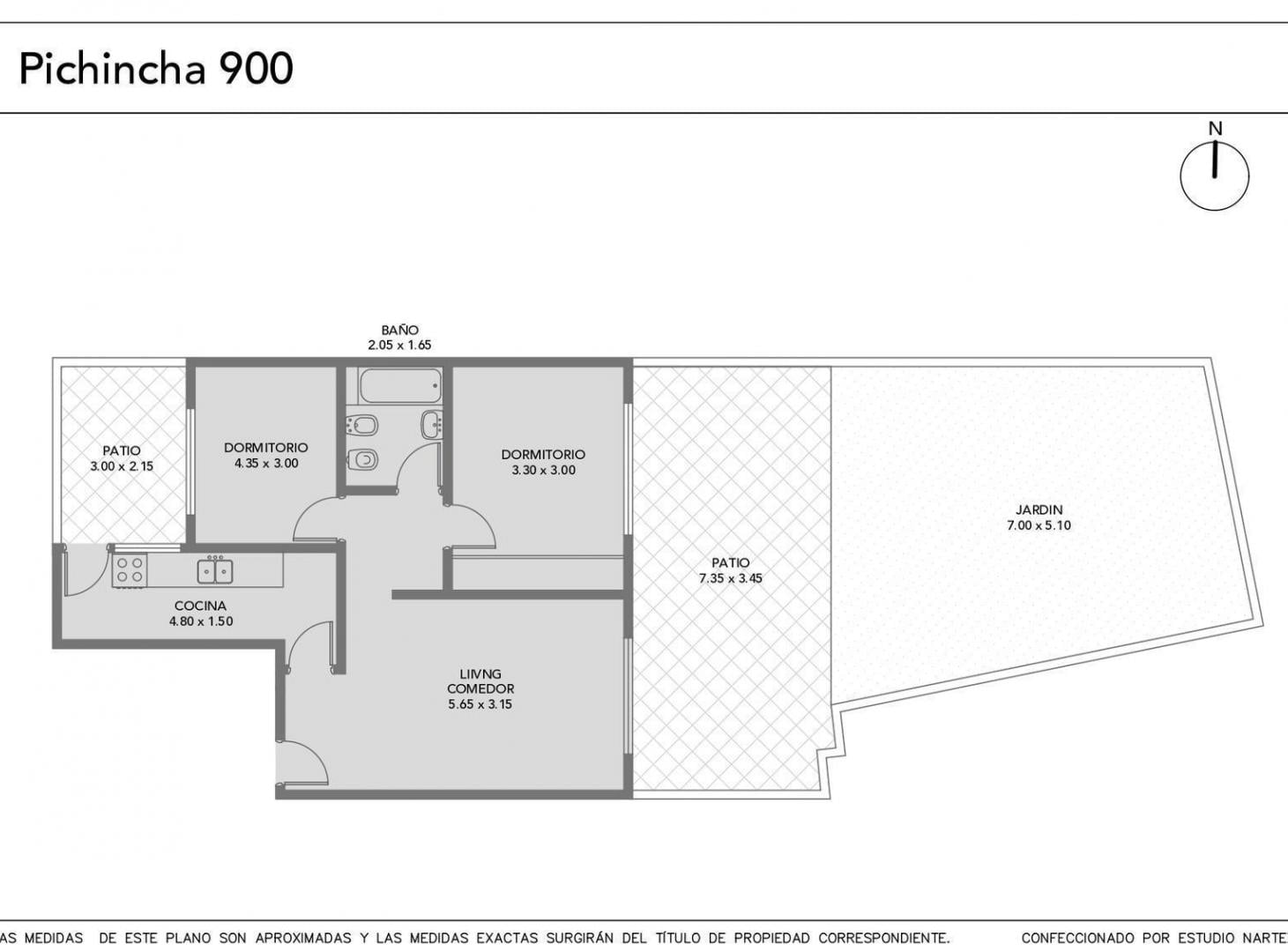 Departamento en venta de 3 ambientes con patio, lavadero y jardín en San Cristobal