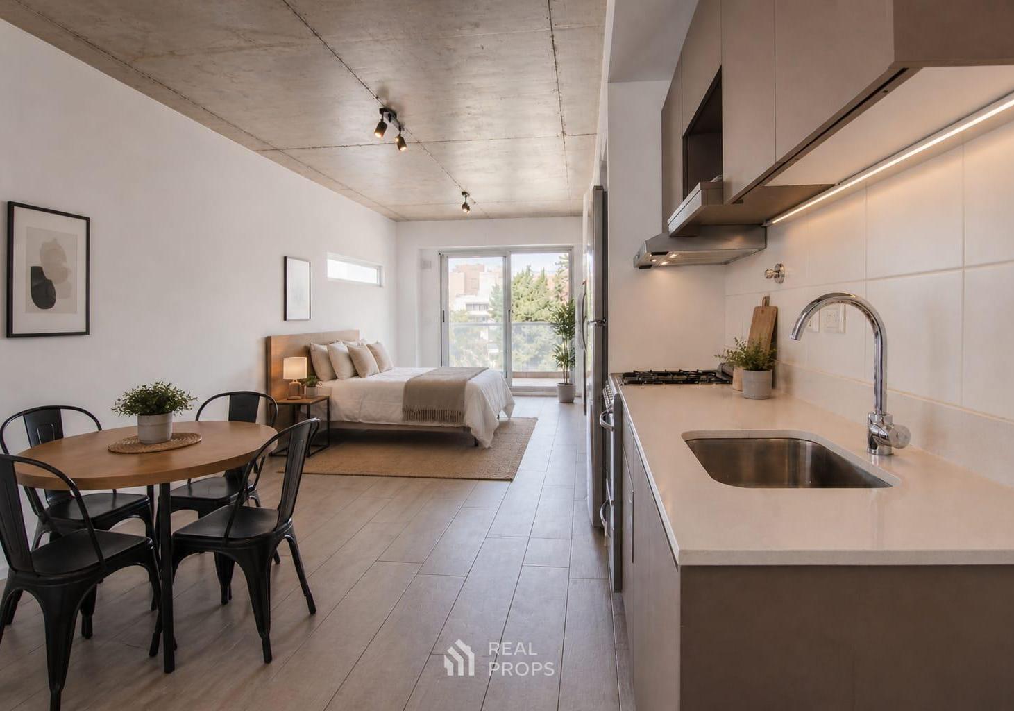 Foto de VENTA departamento monoambiente en Saavedra - balcón con parilla - SUM, imagen 4