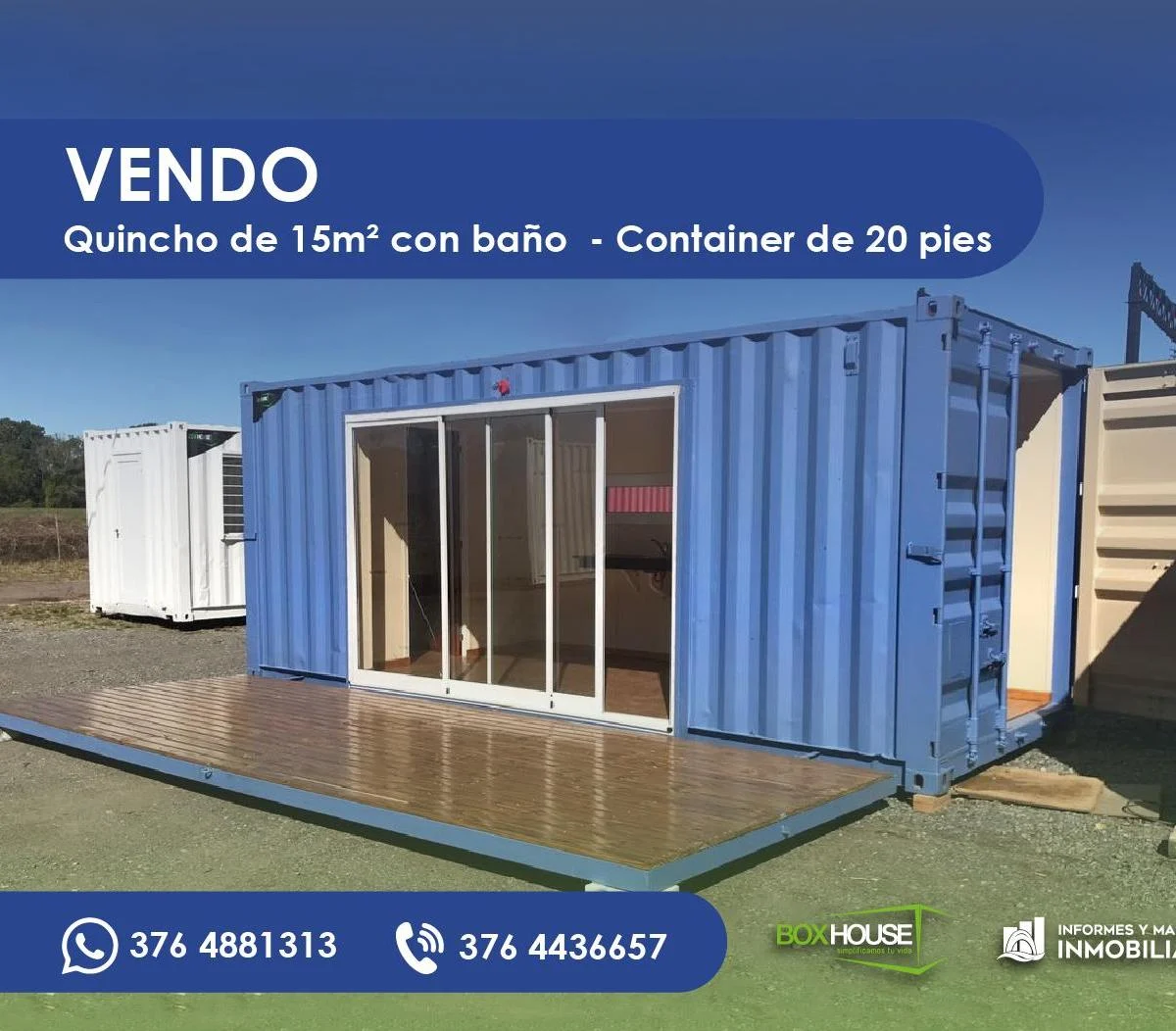 Foto de Quincho de 15m² con baño - Container de 20 pies, imagen 2
