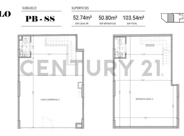 ALQUILER LOCAL COMERCIAL  104 M2 TOTALES PB 53 M2 Y SS 51 M. A  ESTRENAR. GALLO 1200 RECOLETA